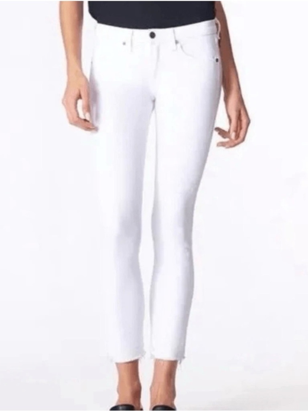 Veronica Beard Brooke Skinny Jeans Size 26 White Mid Rise Stretch Denim